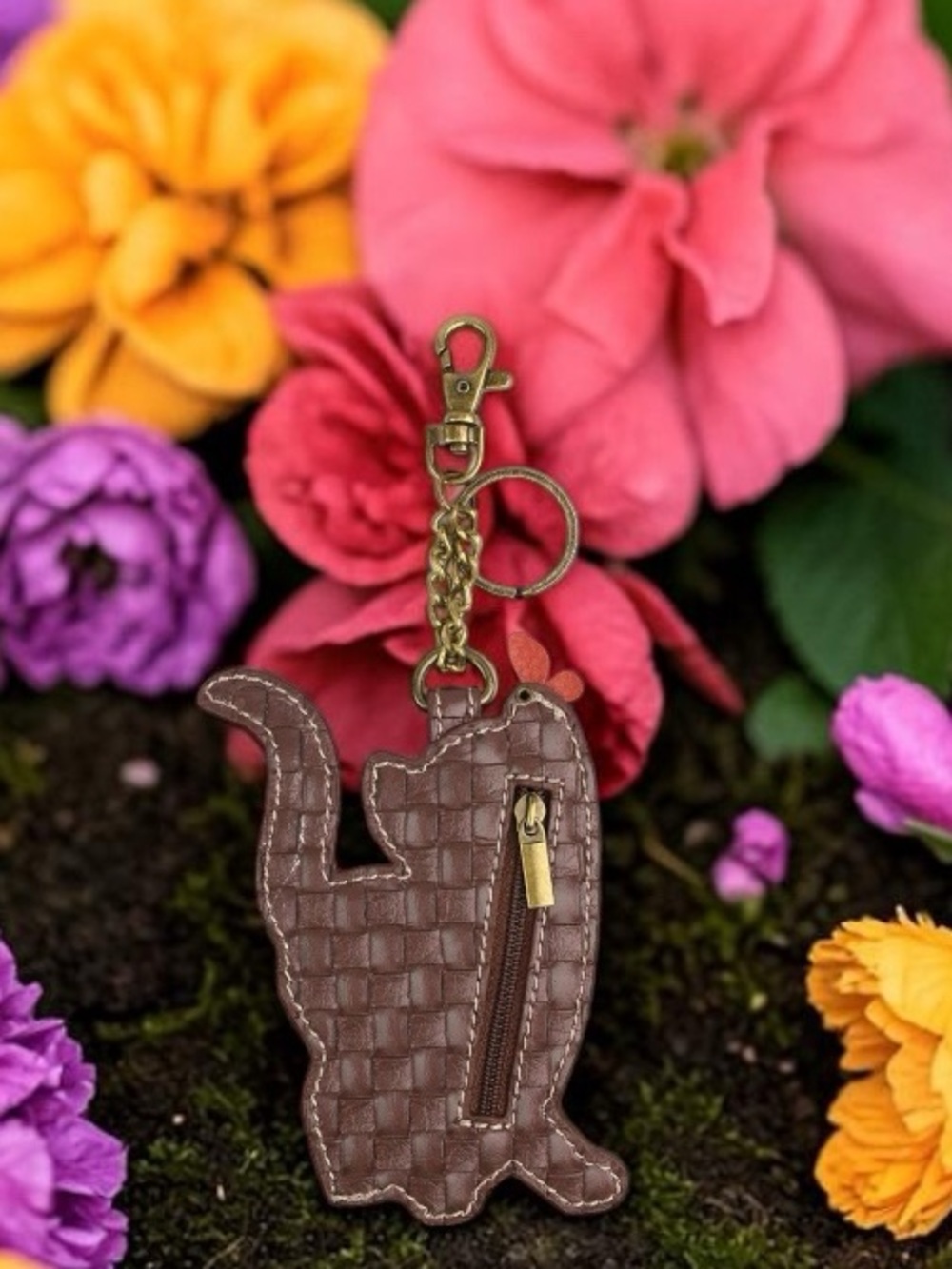 CHALA slim cat coin pouch, keychain key fob bag, charm aristocrats NWT - Picture 5 of 12